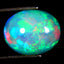 4.11 ct Oval Cabochon (12.76 x 10.23 mm) Ethiopian Rainbow Opal Gemstone