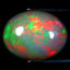 4.17 ct Oval Cabochon (14.43 x 11.18 mm) Play of Colors Rainbow Opal Stone