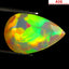 4.53 ct AIG Certified Pear (16.66 x 11.18 mm) Welo Rainbow Opal Gemstone