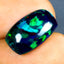 4.49 ct Cushion Cabochon (15.28 x 9.97 mm) Ethiopian Flashing Black Opal