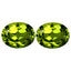 4.14 ct(2pcs) MATCHING PAIR Oval (9.02 x 7.12 mm) Natural Green Peridot