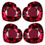 4.11 ct (4 pcs Lot) CALIBRATED SIZE(6.50 x 5.92 mm) Heart Rhodolite Garnet