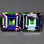 6.16 ct(2pcs)MATCHING PAIR Princess(8.06 x 8.11 mm)Mystic Fire Topaz Gemstone