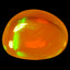 0.72 ct Fancy Cabochon(8.68 x 6.56 mm) Flashing Multi Orange Fire Opal