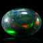 1.54 ct Good-looking Cabochon (9.10 x 6.71 mm) Flashing Multicolor Black Opal