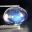 2.27 ct Romantic Oval Cabochon (9.02 x 7.03 mm) Natural Rainbow Blue Moonstone