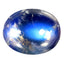 2.40 ct Flashing Oval Cabochon (9.15 x 7.25 mm) Natural Rainbow Blue Moonstone