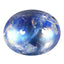 3.06 ct Romantic Oval Cabochon (10.10 x 8.20 mm) Natural Rainbow Blue Moonstone