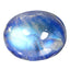 3.75 ct Romantic Oval Cabochon (10.04 x 8.26 mm) Natural Rainbow Blue Moonstone