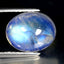 3.75 ct Romantic Oval Cabochon (10.04 x 8.26 mm) Natural Rainbow Blue Moonstone