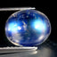 2.63 ct Topnotch Oval Cabochon (9.84 x 8.01 mm) Natural Rainbow Blue Moonstone
