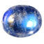 2.24 ct Flashing Oval Cabochon (10.03 x 8.13 mm) Natural Rainbow Blue Moonstone