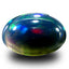 0.99 ct Best AAA Oval Cabochon(9.14 x 6.25 mm)Multi Color Black Opal