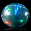 1.68 ct Sparkling Oval Cabochon (9.57 x 8.56 mm) Multi Color Black Opal