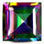 3.19 ct Five-star Princess (8.20 x 8.19 mm) Multi Color Mystic Blue Topaz