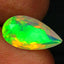 1.53 ct Pear (12.84 x 6.78 mm) Un-Heated Ethiopia Rainbow Opal Stone