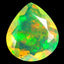1.23 ct Pear (9.20 x 8.22 mm) Un-Heated Ethiopia Rainbow Opal Stone