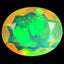 1.25 ct Five-star Oval (9.75 x 7.82 mm) Un-Heated Ethiopia Rainbow Opal