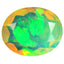 1.25 ct Five-star Oval (9.75 x 7.82 mm) Un-Heated Ethiopia Rainbow Opal