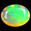 1.26 ct Oval (9.80 x 7.42 mm) Un-Heated Ethiopia Rainbow Opal Gemstone