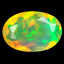 1.18 ct Oval (9.68 x 6.61 mm) Un-Heated Ethiopia Rainbow Opal Stone
