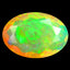 1.32 ct Oval (10.30 x 7.09 mm) Un-Heated Ethiopia Rainbow Opal Stone