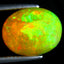 4.44 ct Oval Cabochon (12.69 x 10.09 mm) Play of Colors Rainbow Opal Stone