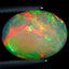 3.49 ct Oval Cabochon (13.31 x 10.19 mm) Play of Colors Rainbow Opal