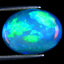4.62 ct Oval Cabochon (14.56x10.94mm) Natural Play of Colors Rainbow Opal