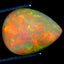 4.53 ct Pear Cabochon (14.13x10.49mm) Natural Play of Colors Rainbow Opal