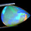 3.95 ct Pear Cabochon (13.85x9.90mm) Ethiopia Play of Colors Rainbow Opal