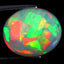 5.60 ct Oval Cabochon (13.45 x 11.20 mm) Ethiopian Rainbow Opal Gemstone