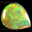 11.22 ct Pretty Pear Cabochon (17.28 x 14.27 mm) Multicolor Rainbow Opal
