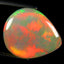 9.88 ct Pear Cabochon (16.15 x 13.27 mm) Multicolor Rainbow Opal Stone