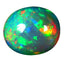 8.02 ct Oval Cabochon (14.75 x 12.56 mm) Multicolor Rainbow Opal Gemstone