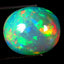 8.02 ct Oval Cabochon (14.75 x 12.56 mm) Multicolor Rainbow Opal Gemstone