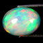 3.47 ct Oval Cabochon (12.12 x 9.36 mm) Ethiopian Natural Rainbow Opal
