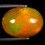 4.94 ct Oval Cabochon (15.08 x 11.31 mm) Ethiopia Play of Colors Rainbow Opal