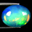 3.09 ct Oval Cabochon (13.04 x 9.96mm) Natural Play of Colors Rainbow Opal