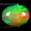 2.69 ct Oval Cabochon (12.04 x 9.18 mm) Play of Colors Rainbow Opal Stone