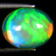 2.82 ct Oval Cabochon (11.22 x 9.08 mm) Play of Colors Rainbow Opal Stone