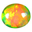 2.42 ct Oval Cabochon (11.45x9.54 mm) Ethiopia Play of Colors Rainbow Opal