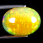 4.40 ct Oval Cabochon (13.84 x 10.53 mm) Play of Colors Rainbow Opal
