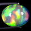 3.95 ct Oval Cabochon (12.21 x 9.97 mm) Play of Colors Rainbow Opal