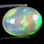 4.13 ct Oval Cabochon (13.21 x 10.11 mm) Ethiopia Play of Colors Rainbow Opal