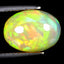 3.19 ct Oval Cabochon (12.37 x 9.24 mm) Play of Colors Rainbow Opal Stone
