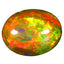 3.46 ct Oval Cabochon (12.82x10.17mm) Ethiopia Play of Colors Rainbow Opal