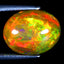 3.46 ct Oval Cabochon (12.82x10.17mm) Ethiopia Play of Colors Rainbow Opal