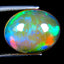 4.20 ct Oval Cabochon (13.60 x 10.86 mm) Ethiopia Play of Colors Rainbow Opal