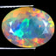 4.43 ct Oval (14.28 x 11.04 mm) Un-Heated Ethiopia Rainbow Opal Gemstone